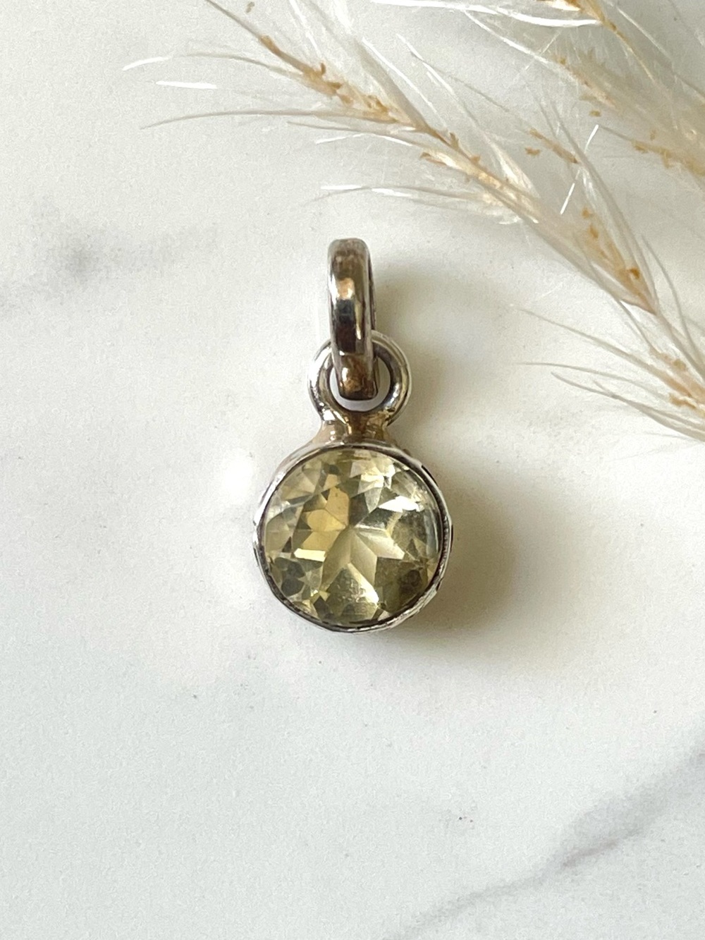 Golden Topaz pendant / Charm Pendant in 925 Sterling Silver Women's Jewelry